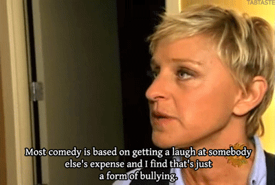 Ellen gif good comedy vs. bad comedy