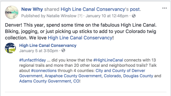 High Line Canal Social Media
